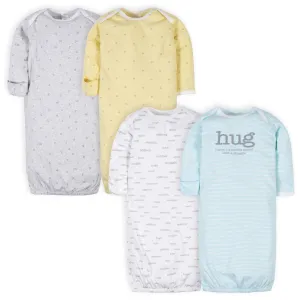 4-Pack Baby Neutral Words Gowns (Preemie) Gerber Childrenswea