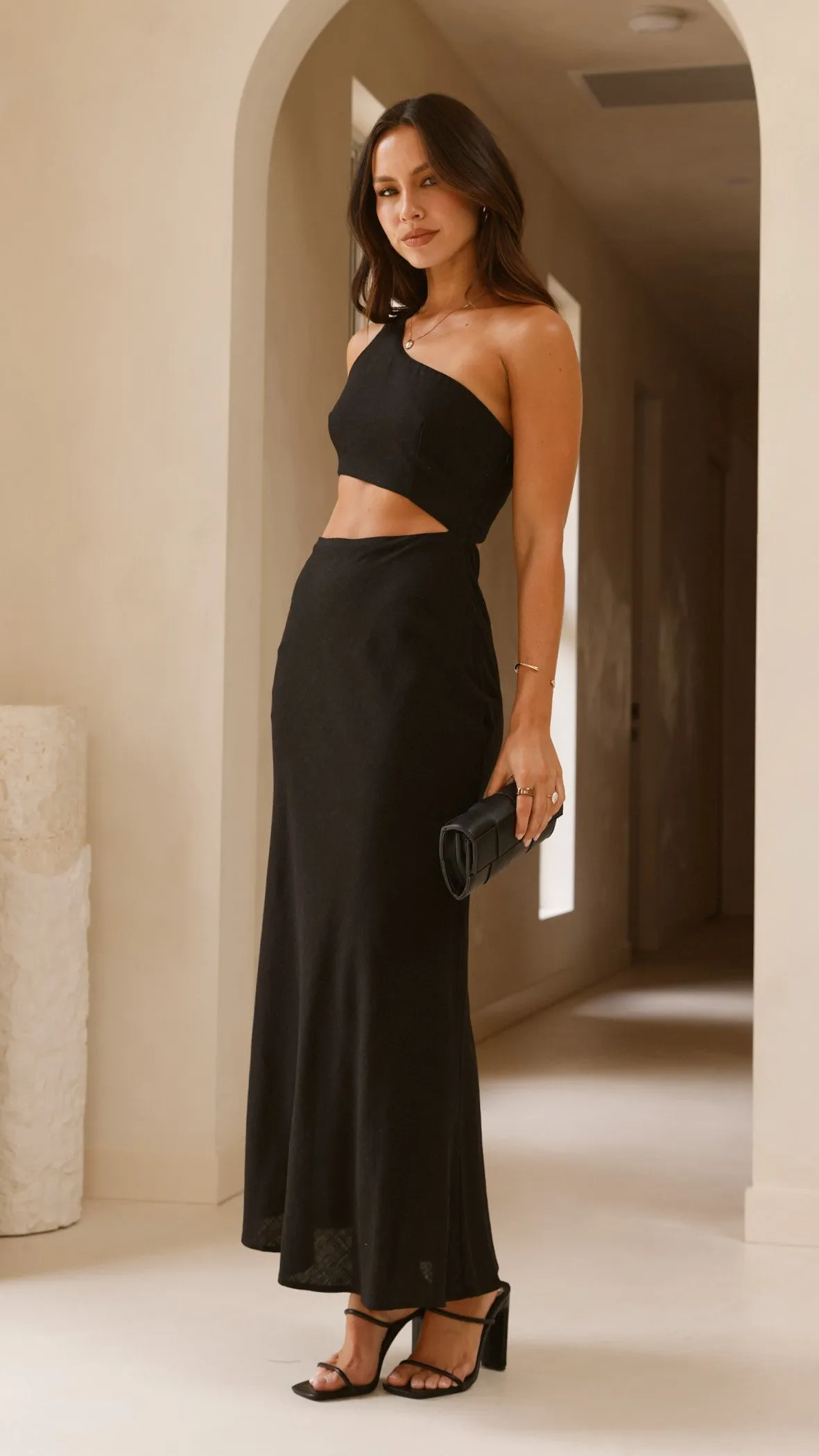 Abia Maxi Dress - Black Billy J