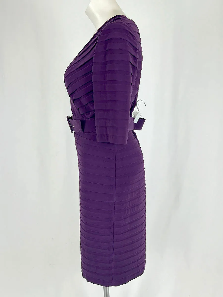 Adrianna Papell Size 16W Purple Pleated Dress