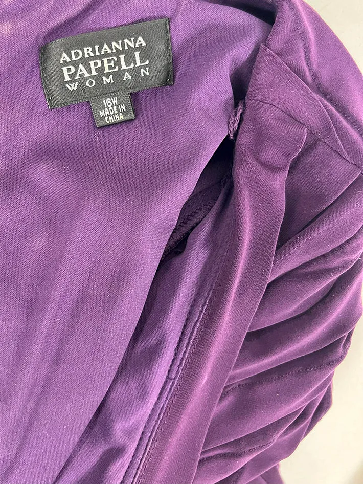 Adrianna Papell Size 16W Purple Pleated Dress