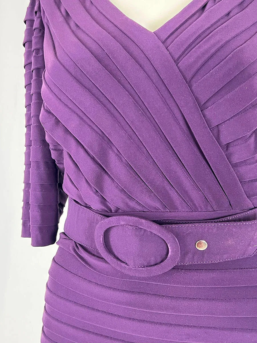 Adrianna Papell Size 16W Purple Pleated Dress