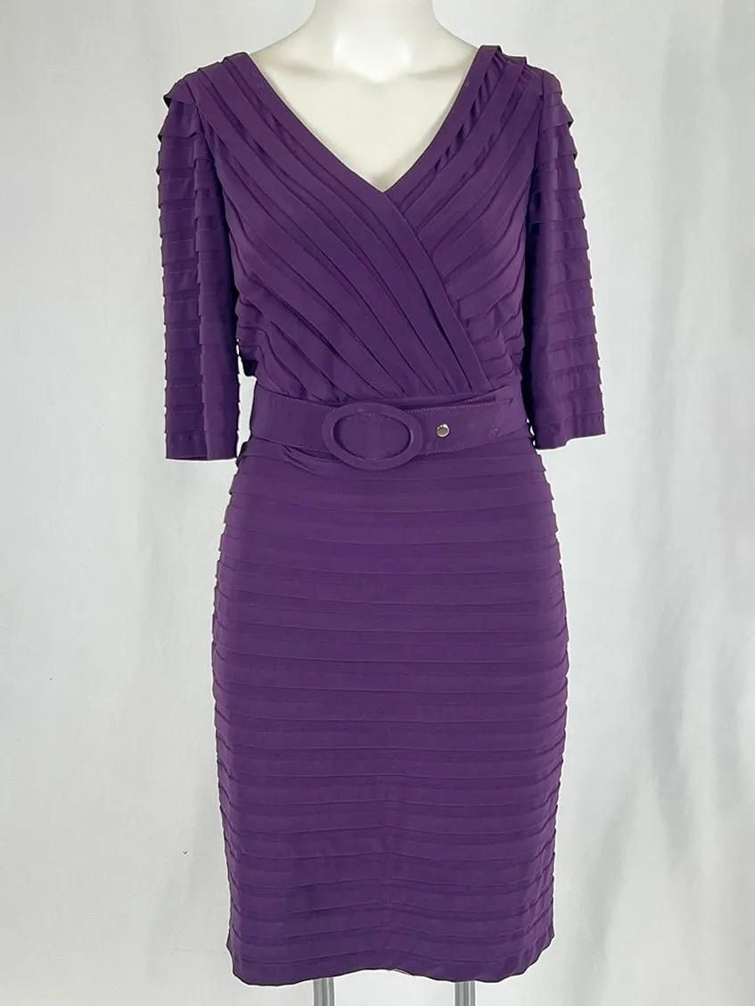 Adrianna Papell Size 16W Purple Pleated Dress