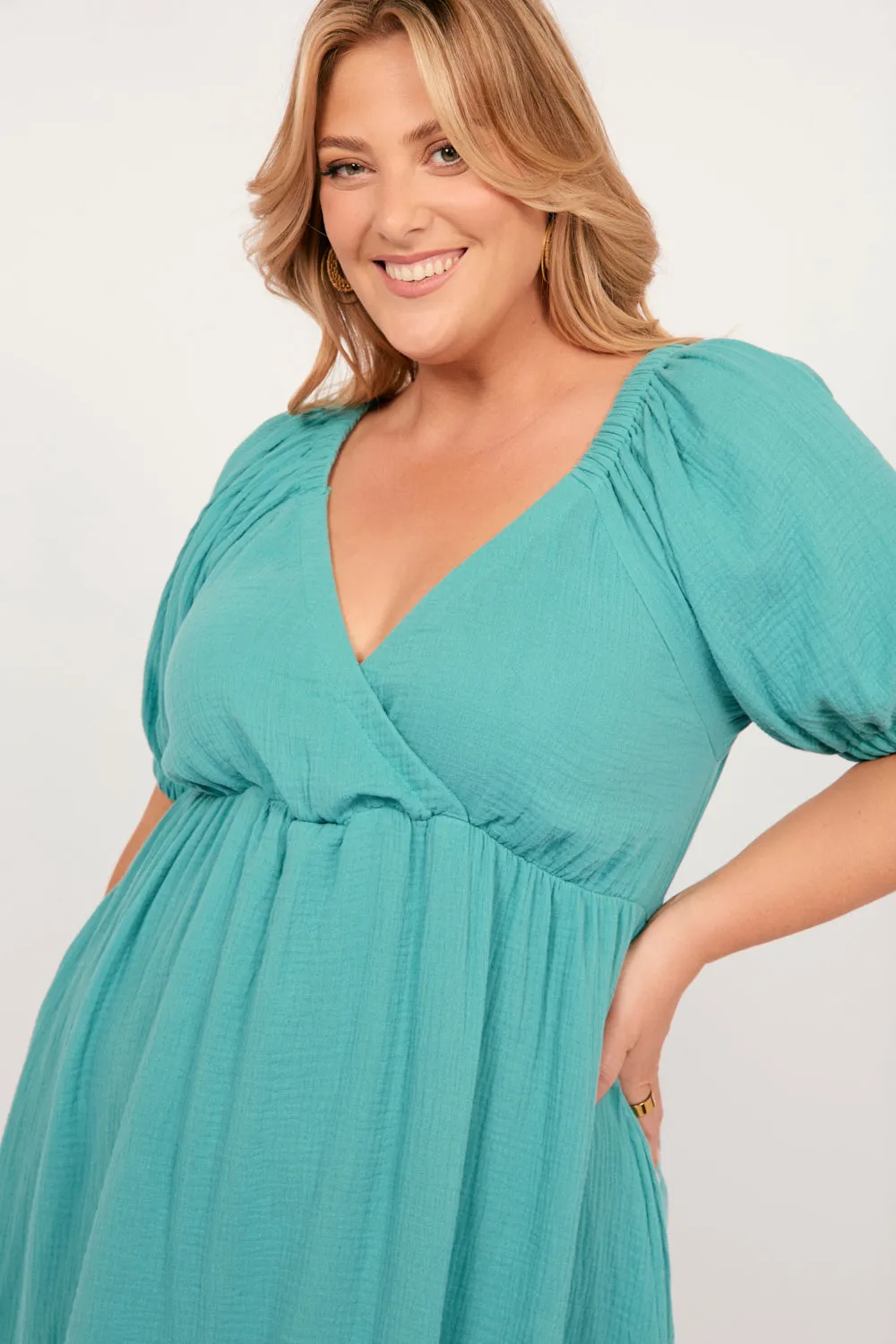 Alison Midi Dress in Peacock Parade Adrift