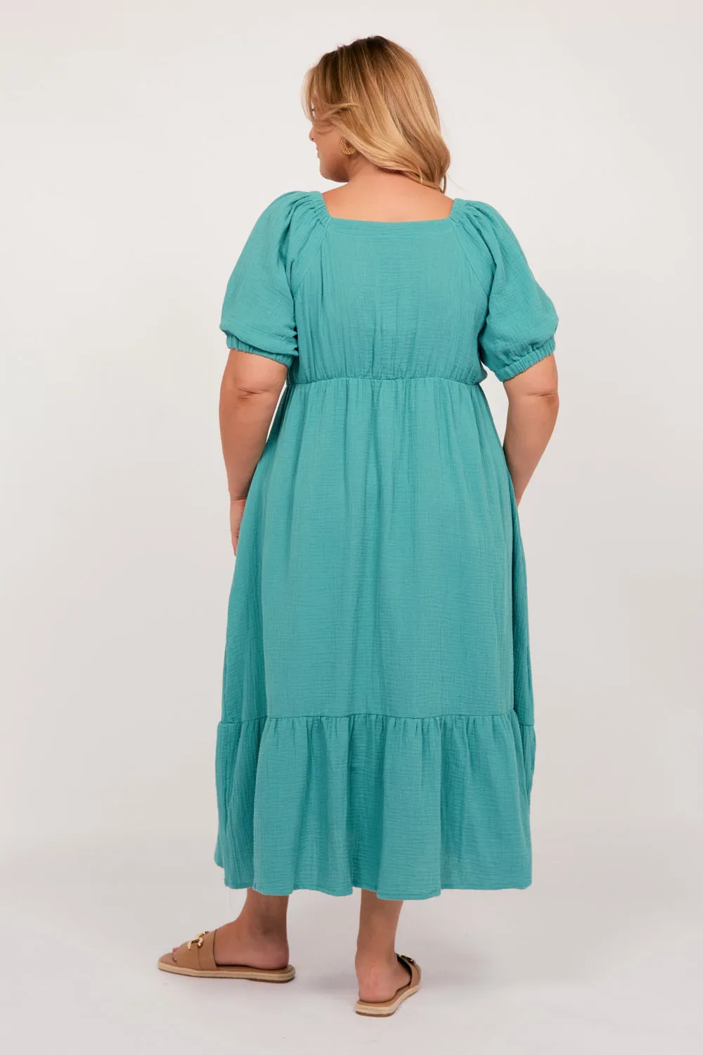 Alison Midi Dress in Peacock Parade Adrift