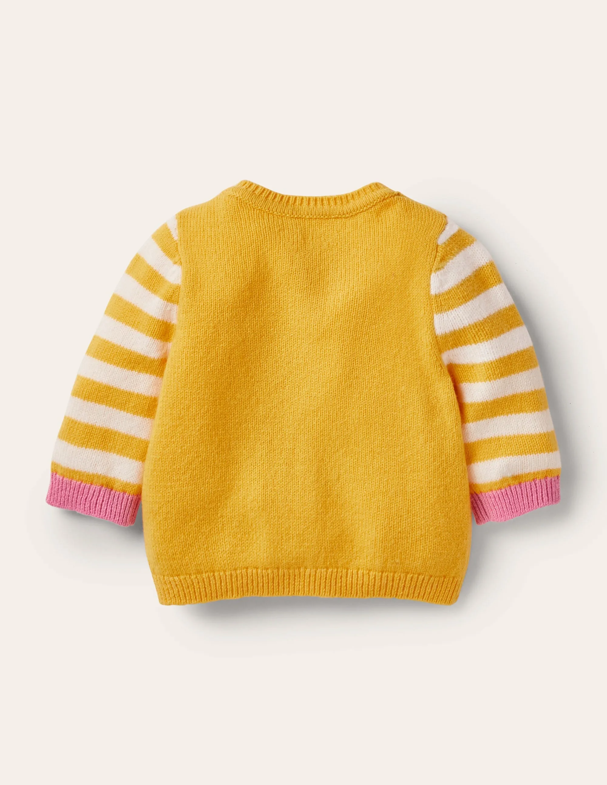 Animal Logo Cardigan-Honeycomb Yellow Owls