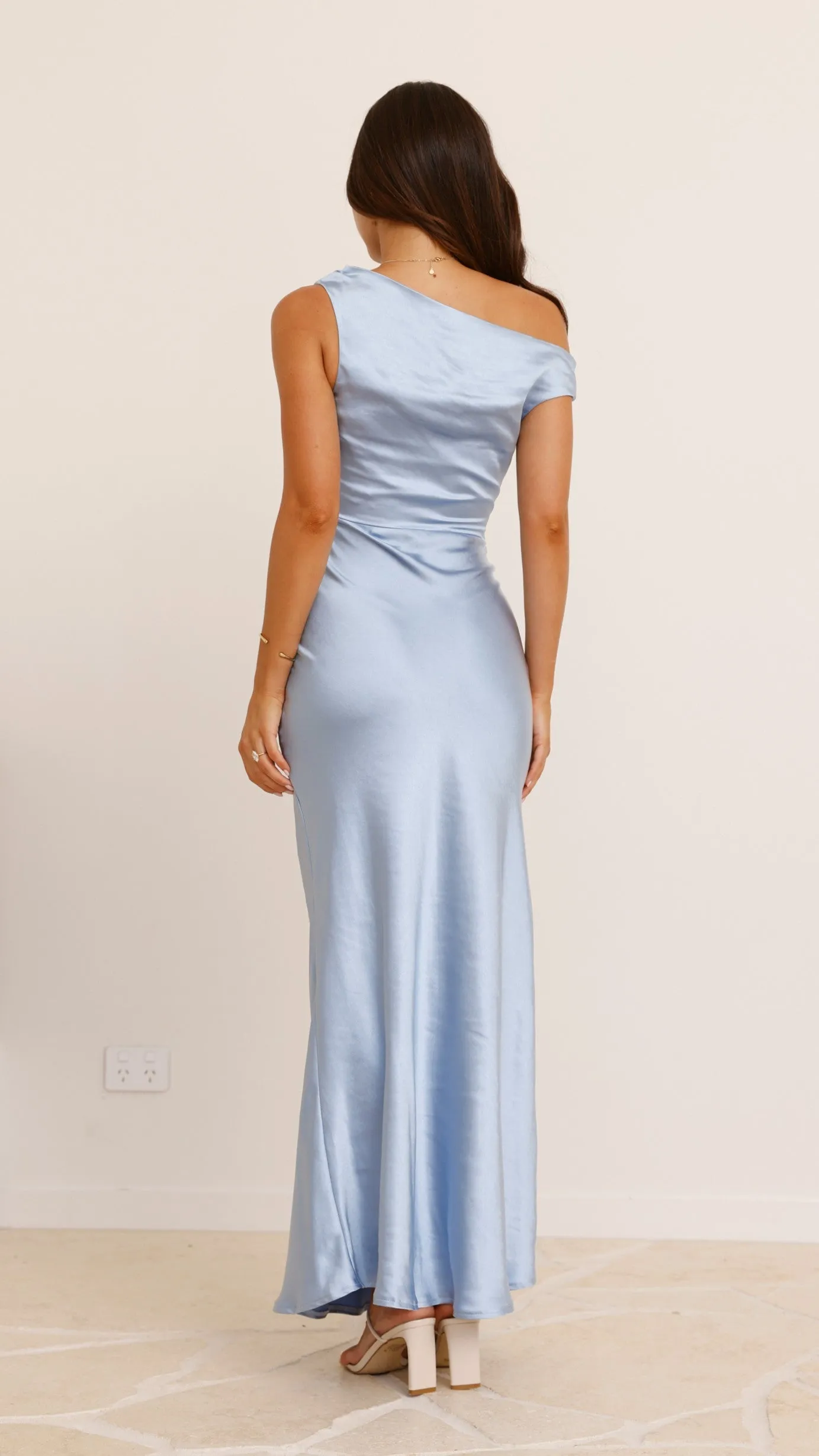 Auria Off Shoulder Maxi Dress - Blue Billy J