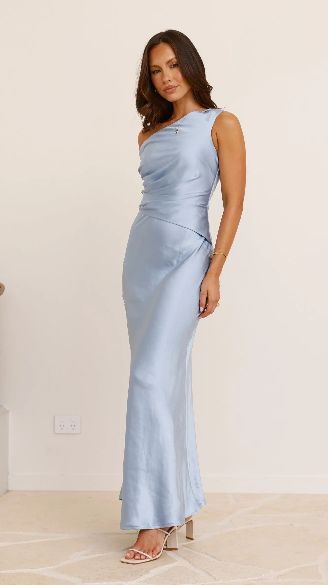 Auria Off Shoulder Maxi Dress - Blue Billy J