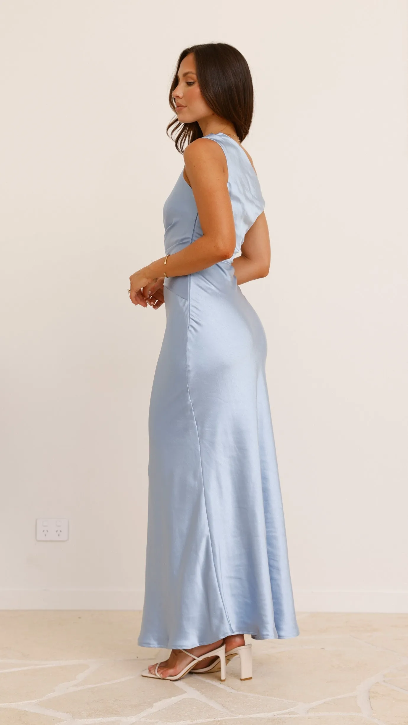 Auria Off Shoulder Maxi Dress - Blue Billy J