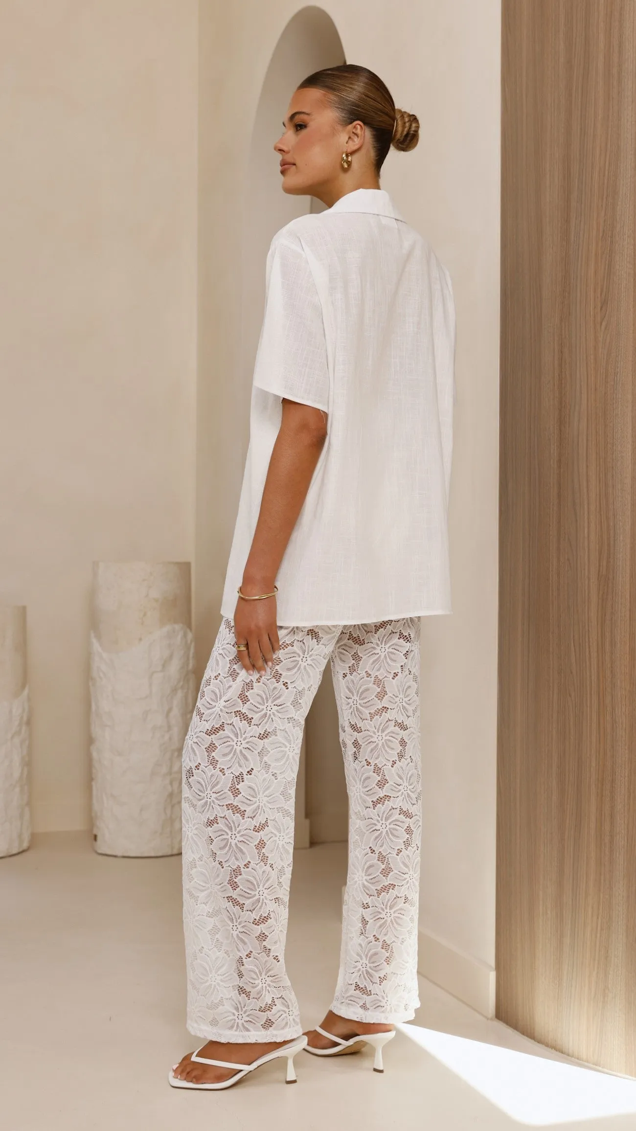 Azura Shirt And Pants Set - White Billy J