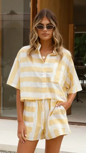 Belda Shirt and Shorts Set - Yellow Stripe Billy J