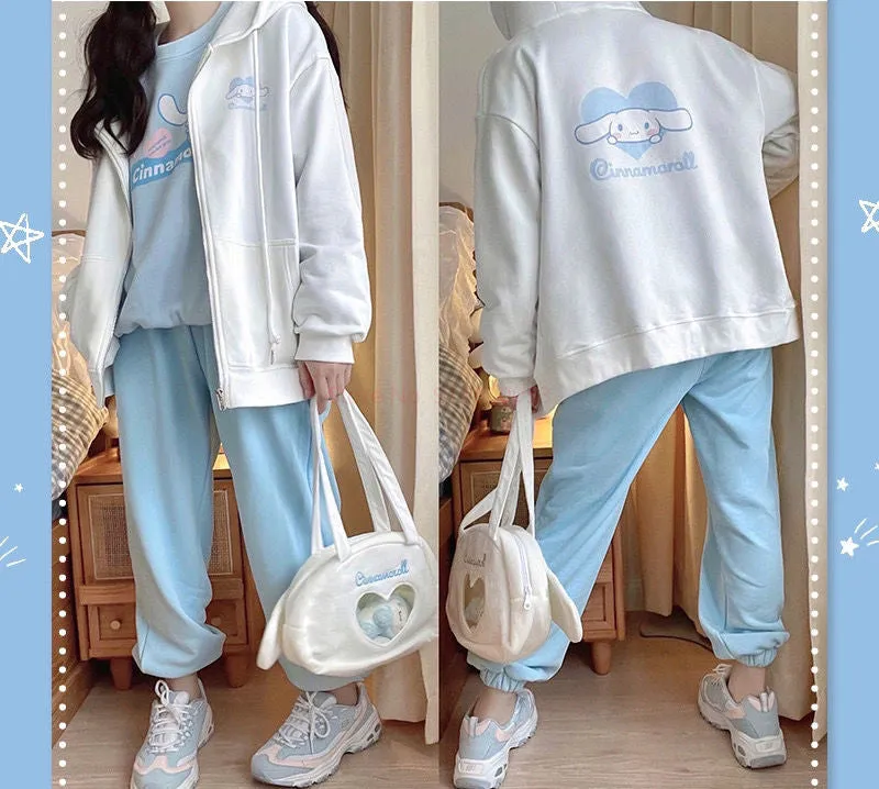 Bunny Ear Oversized Zip Up Hoodie