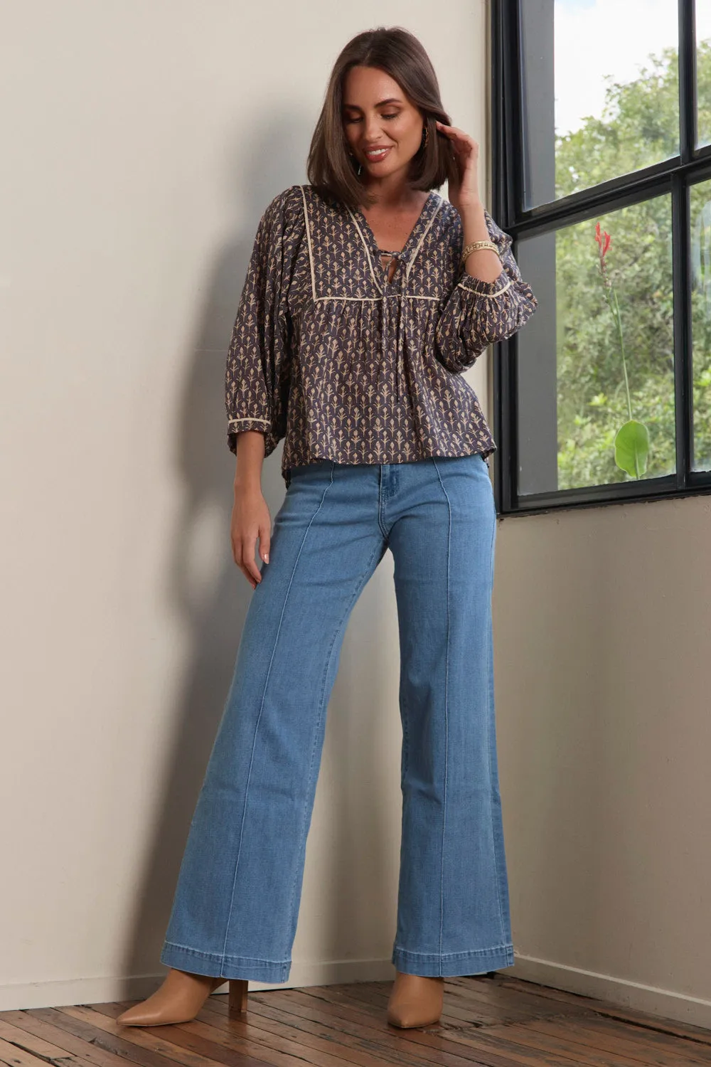 Cairo Blouse in Wildfern Adrift