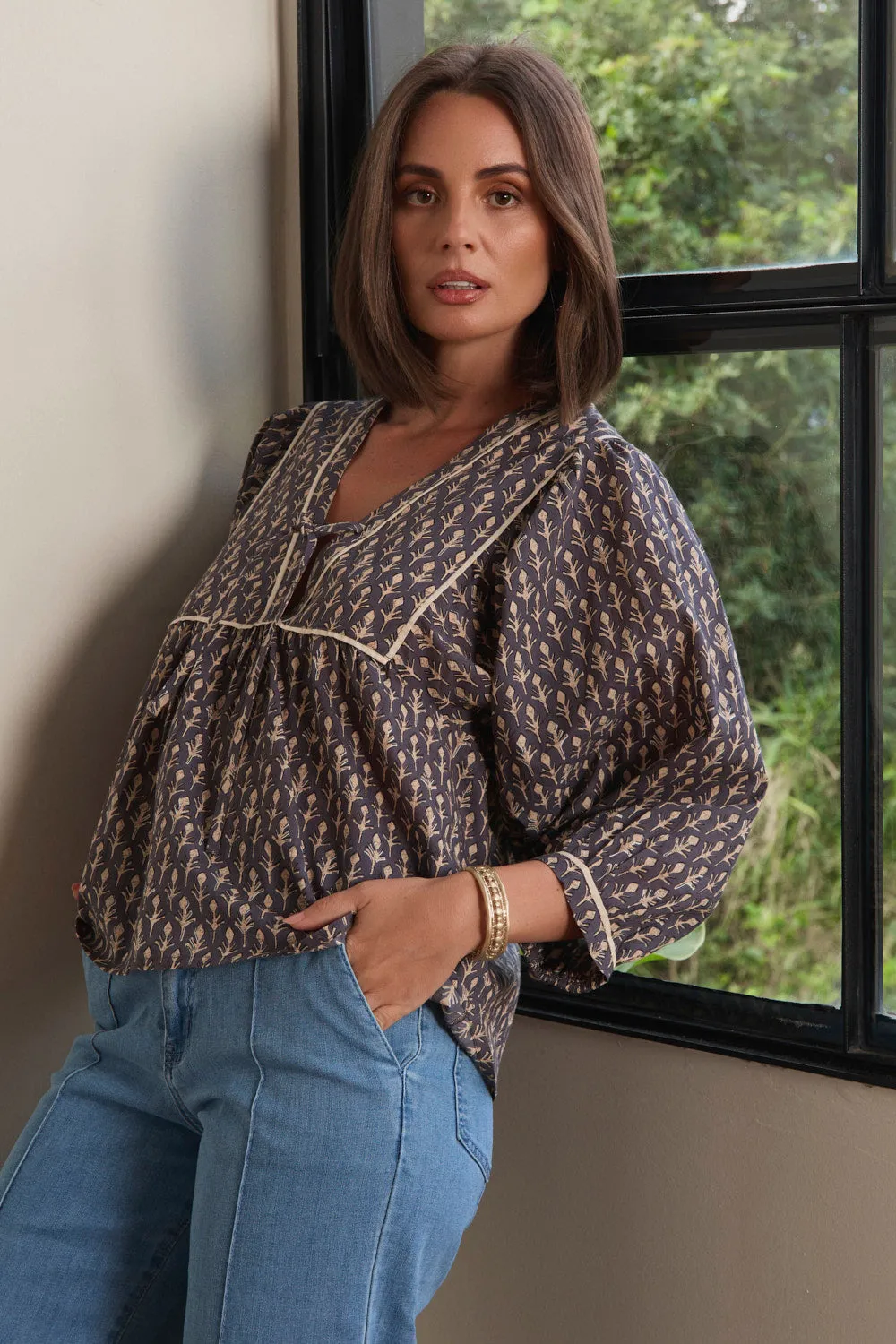 Cairo Blouse in Wildfern Adrift