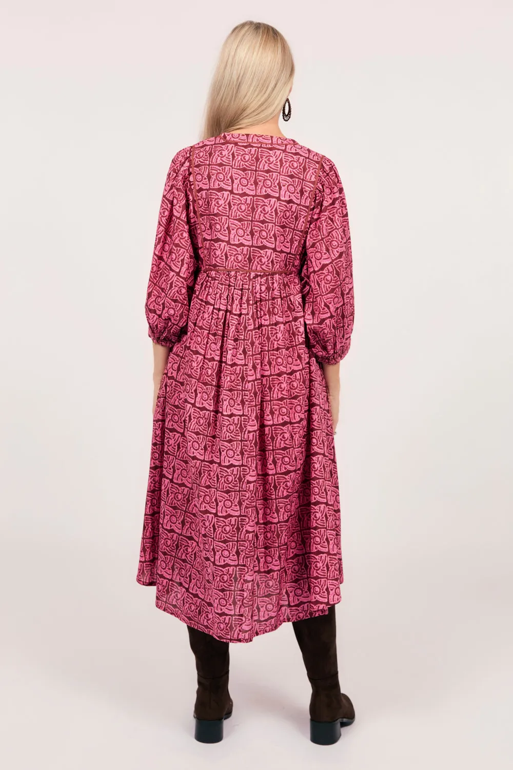 Cairo Midi Dress in Windmills Adrift