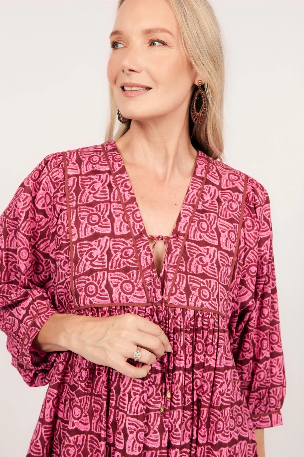 Cairo Midi Dress in Windmills Adrift