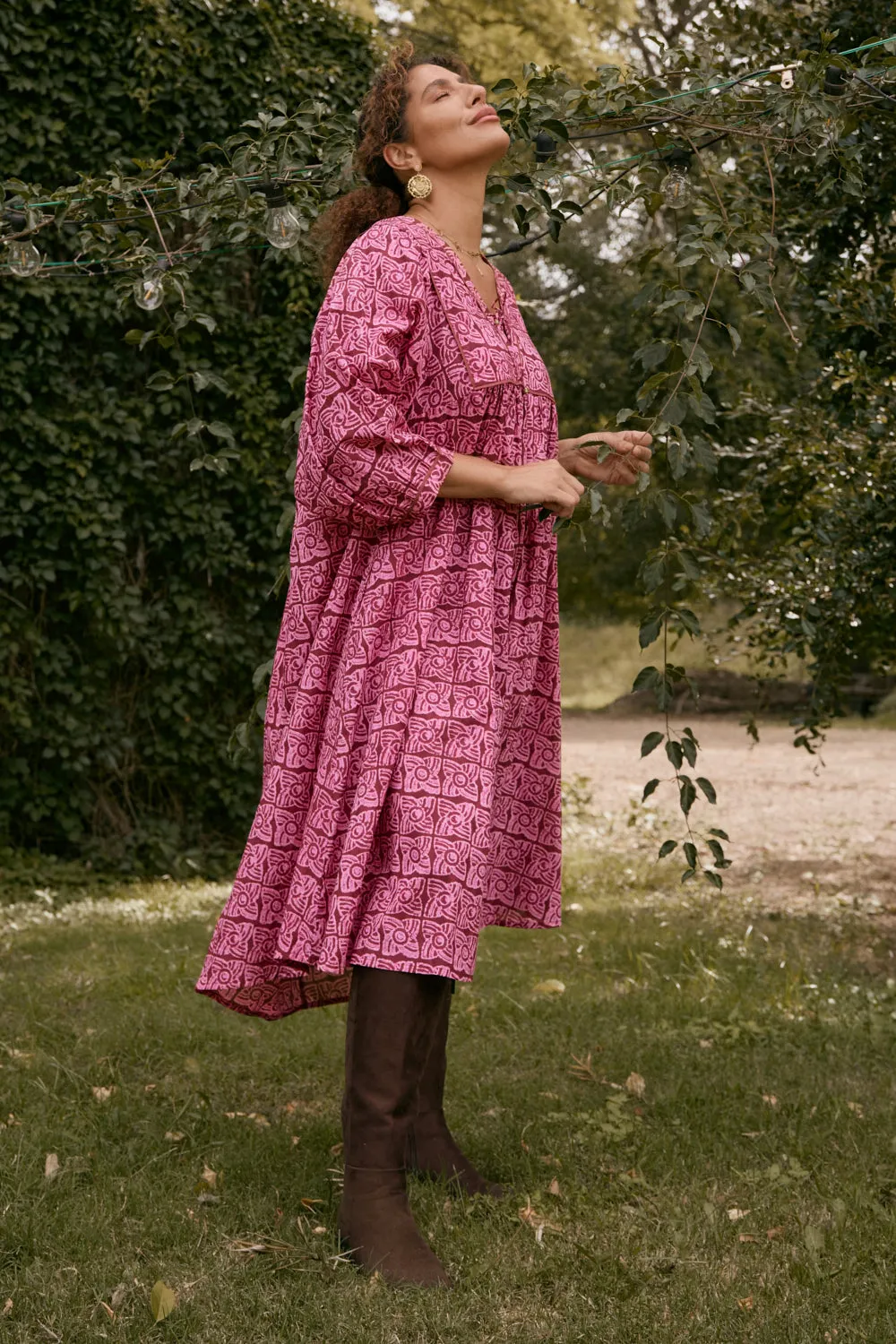 Cairo Midi Dress in Windmills Adrift