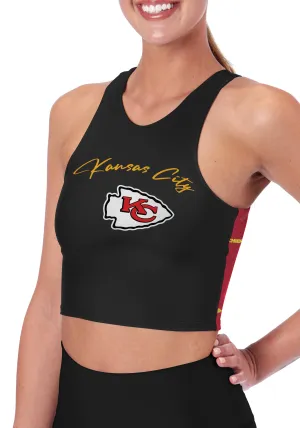 Certo By Northwest NFL Women's Kansas City Chiefs Crosstown Midi Bra, Black