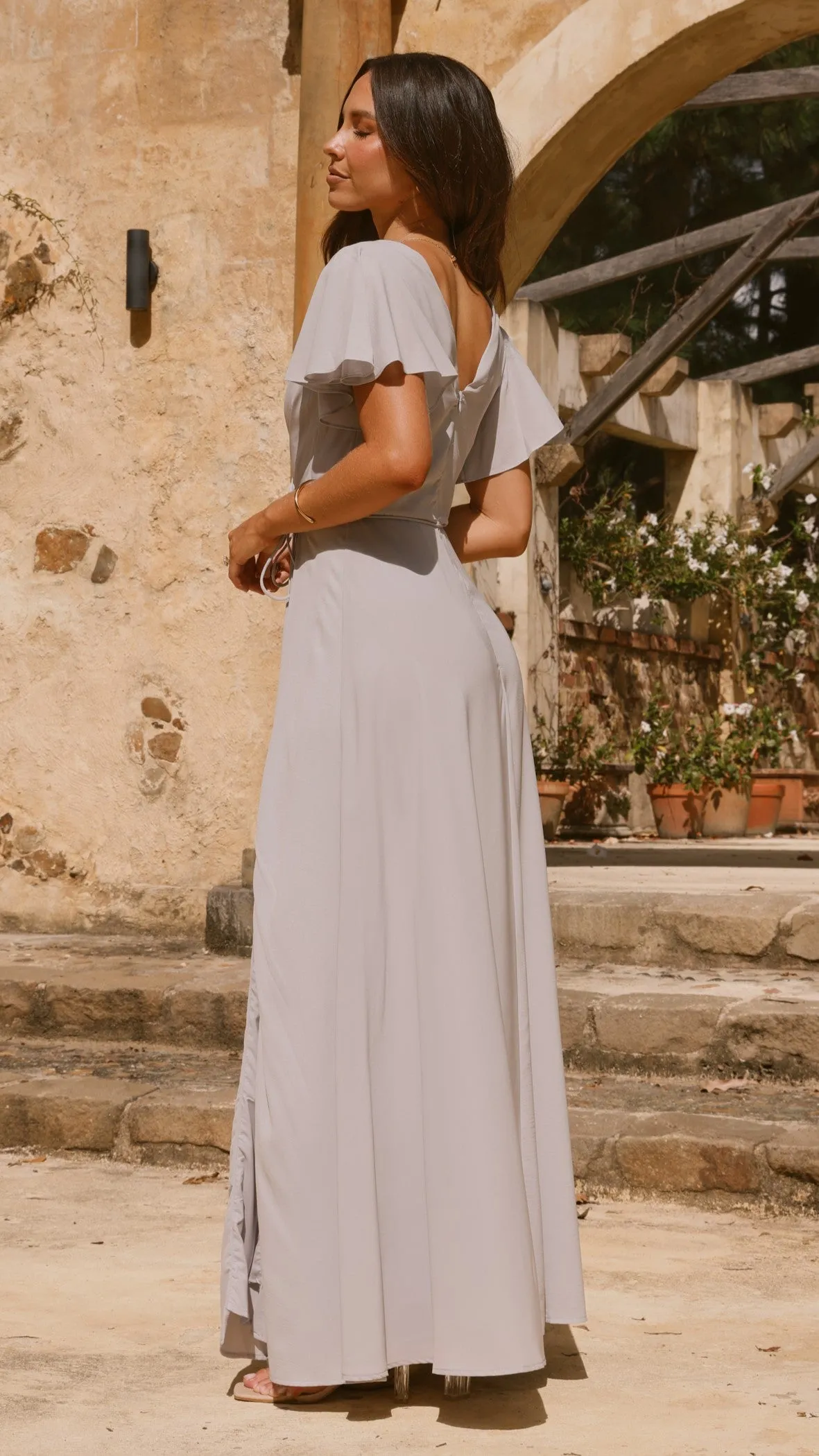Charlize Maxi Dress - Light Grey Billy J