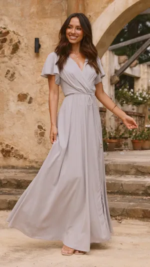 Charlize Maxi Dress - Light Grey Billy J
