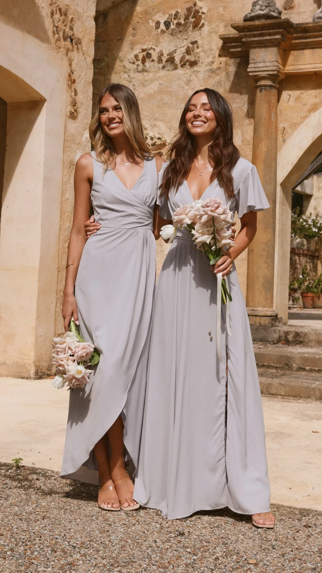 Charlize Maxi Dress - Light Grey Billy J