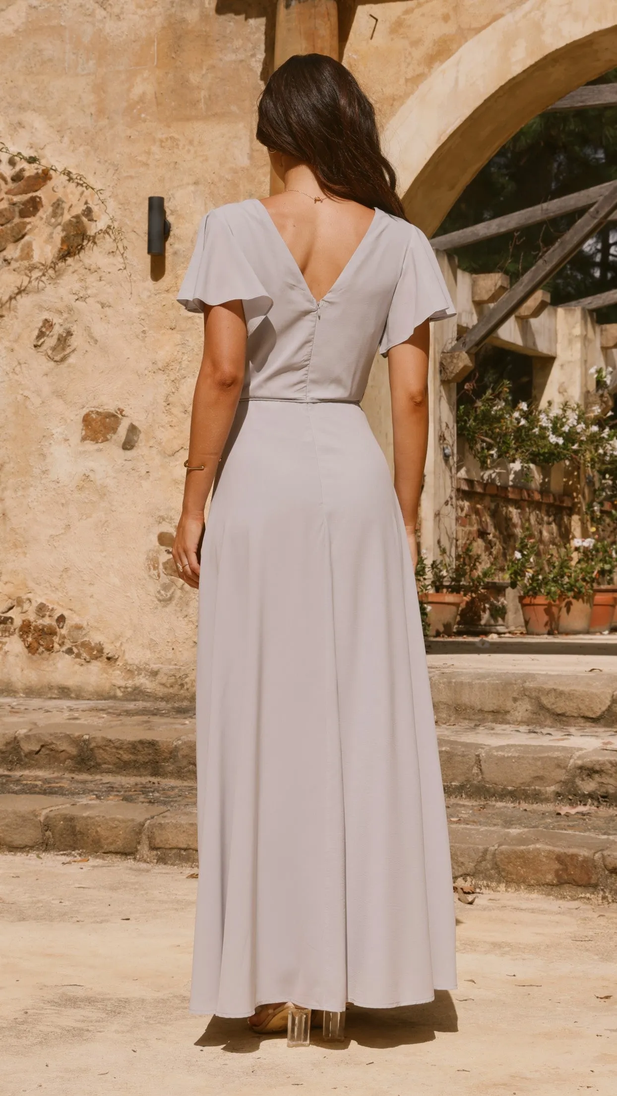 Charlize Maxi Dress - Light Grey Billy J