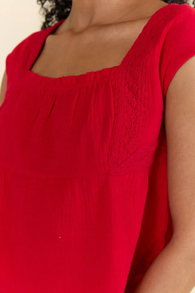 Choose Kindness Red Gauze Top and Shorts Set