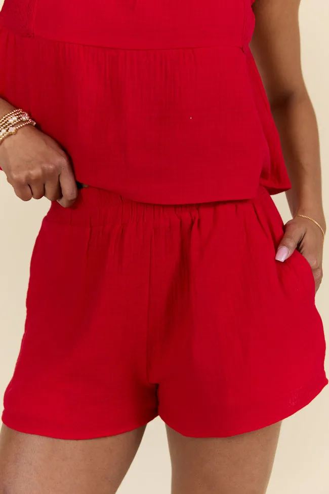 Choose Kindness Red Gauze Top and Shorts Set