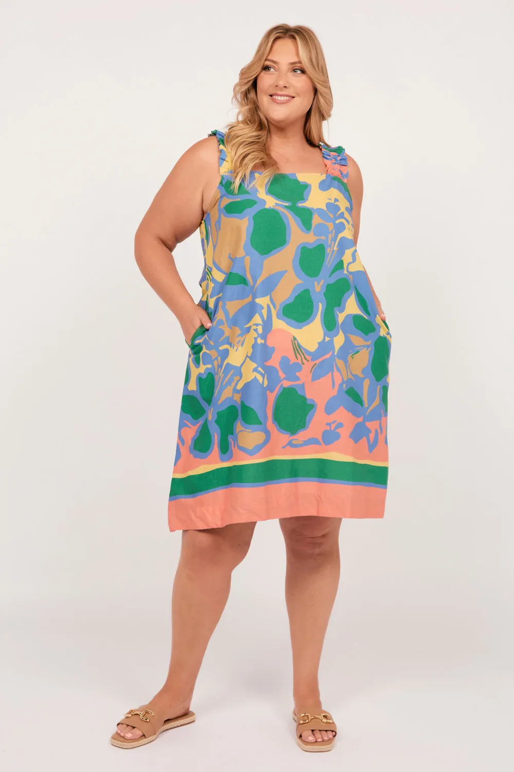 Claire Sun Dress in Montego Bay Adrift