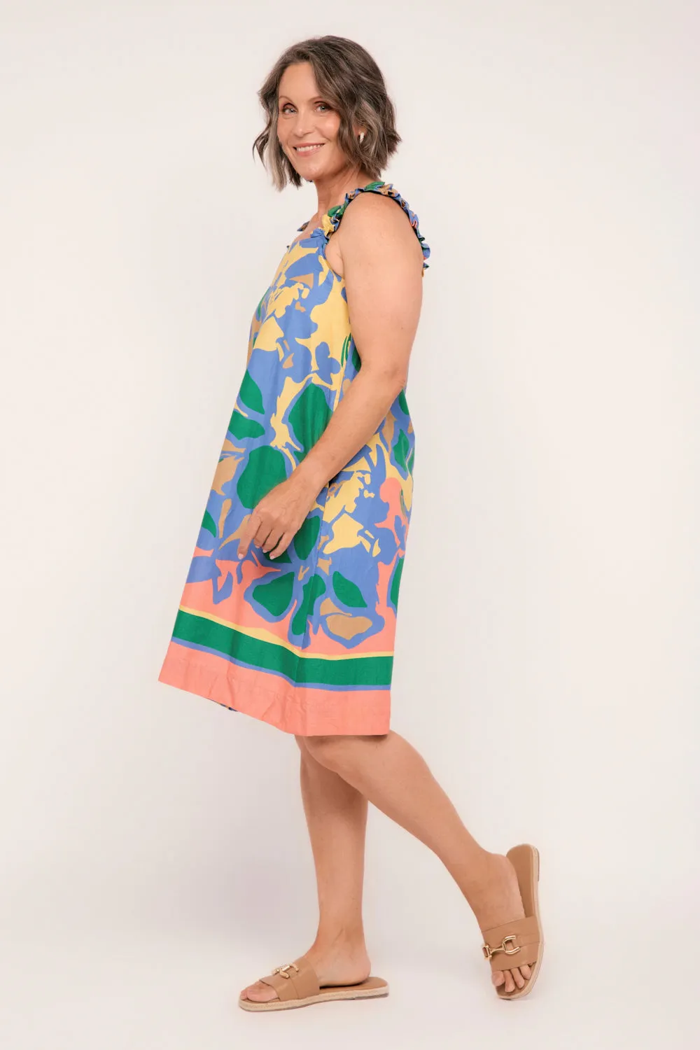 Claire Sun Dress in Montego Bay Adrift