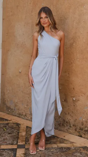 Clara One Shoulder Maxi Dress - Blue Billy J