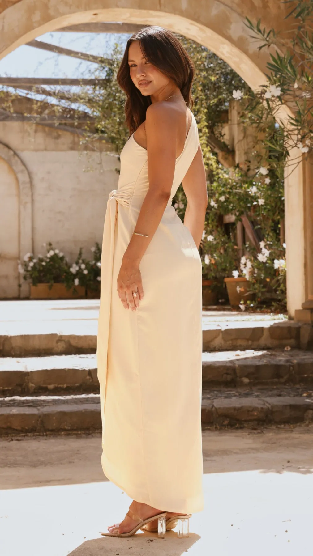 Clara One Shoulder Maxi Dress - Yellow Billy J