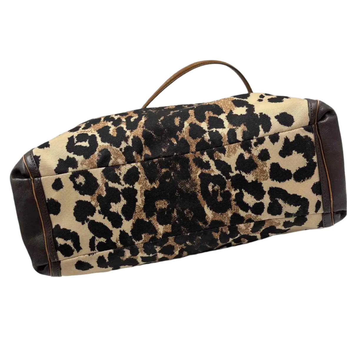 COACH Brown Leather & Canvas MADISON OCELOT PHOEBE Shoulder Bag Purse
