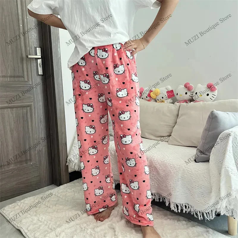 Cozy Holiday Kawaii Kitten Pajama Pants