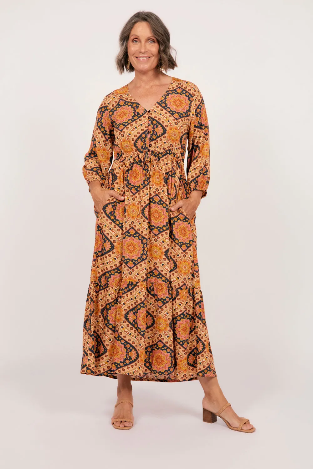 Denver 3/4 Sleeve Dress in Juliet Adrift