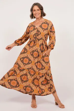Denver 3/4 Sleeve Dress in Juliet Adrift