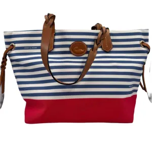 DOONEY & BOURKE Red White & Blue Striped Handled TOTE Bag Purse