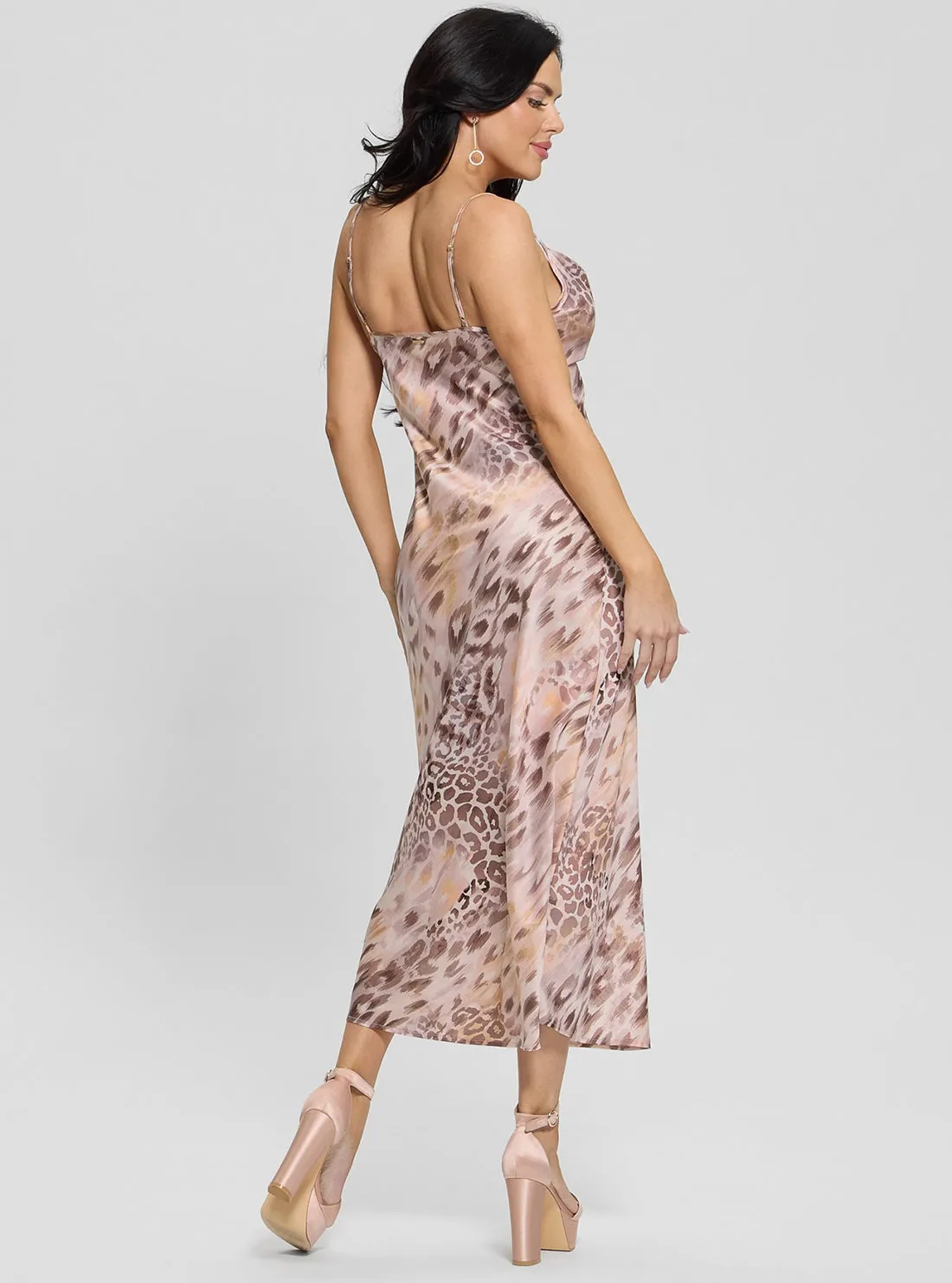Eco Beige Jaguar Print Akilina Maxi Dress Guess