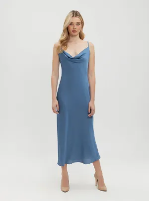 Eco Blue Floral Print Akilina Maxi Dress Guess