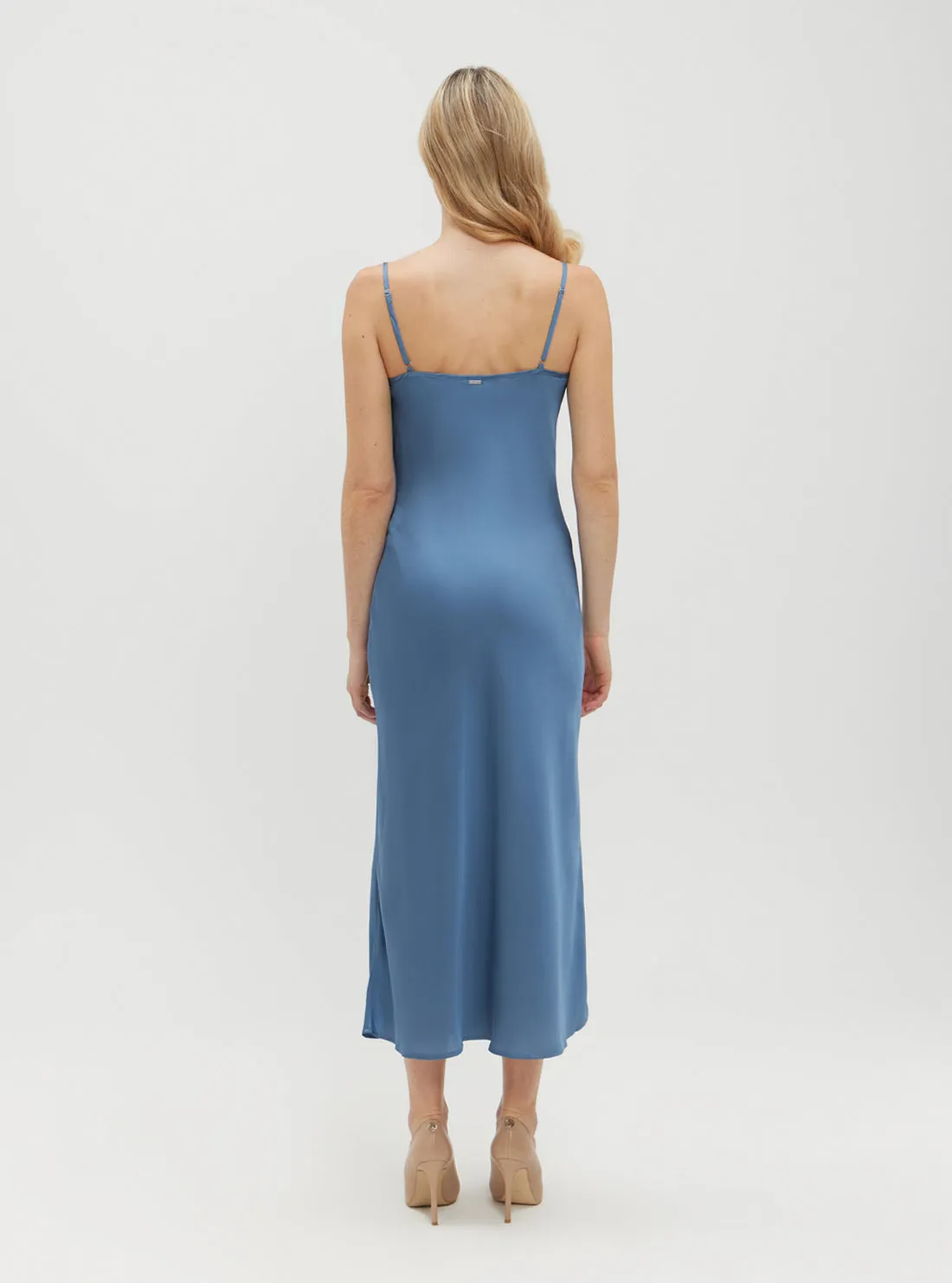 Eco Blue Floral Print Akilina Maxi Dress Guess