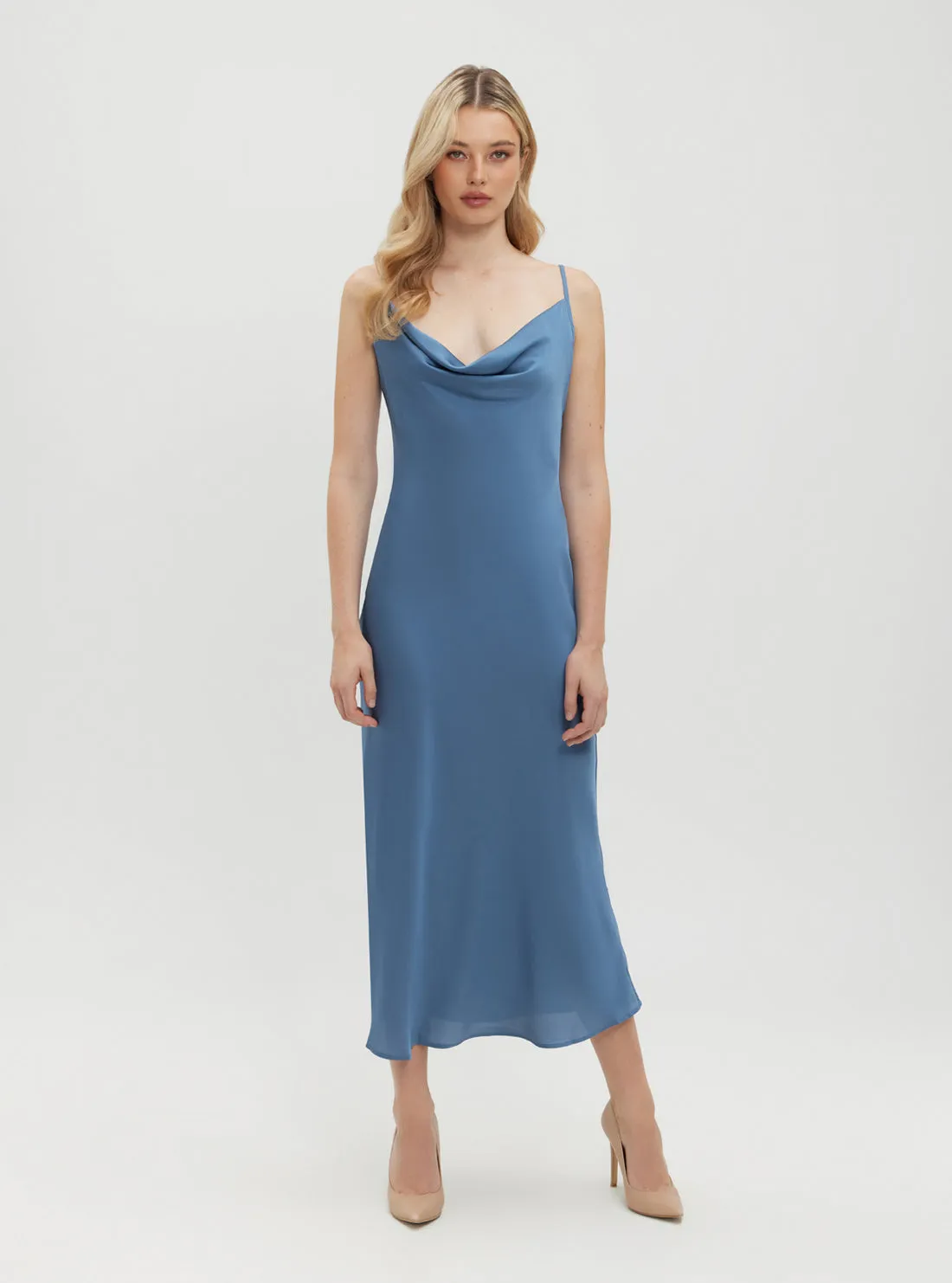 Eco Blue Floral Print Akilina Maxi Dress Guess