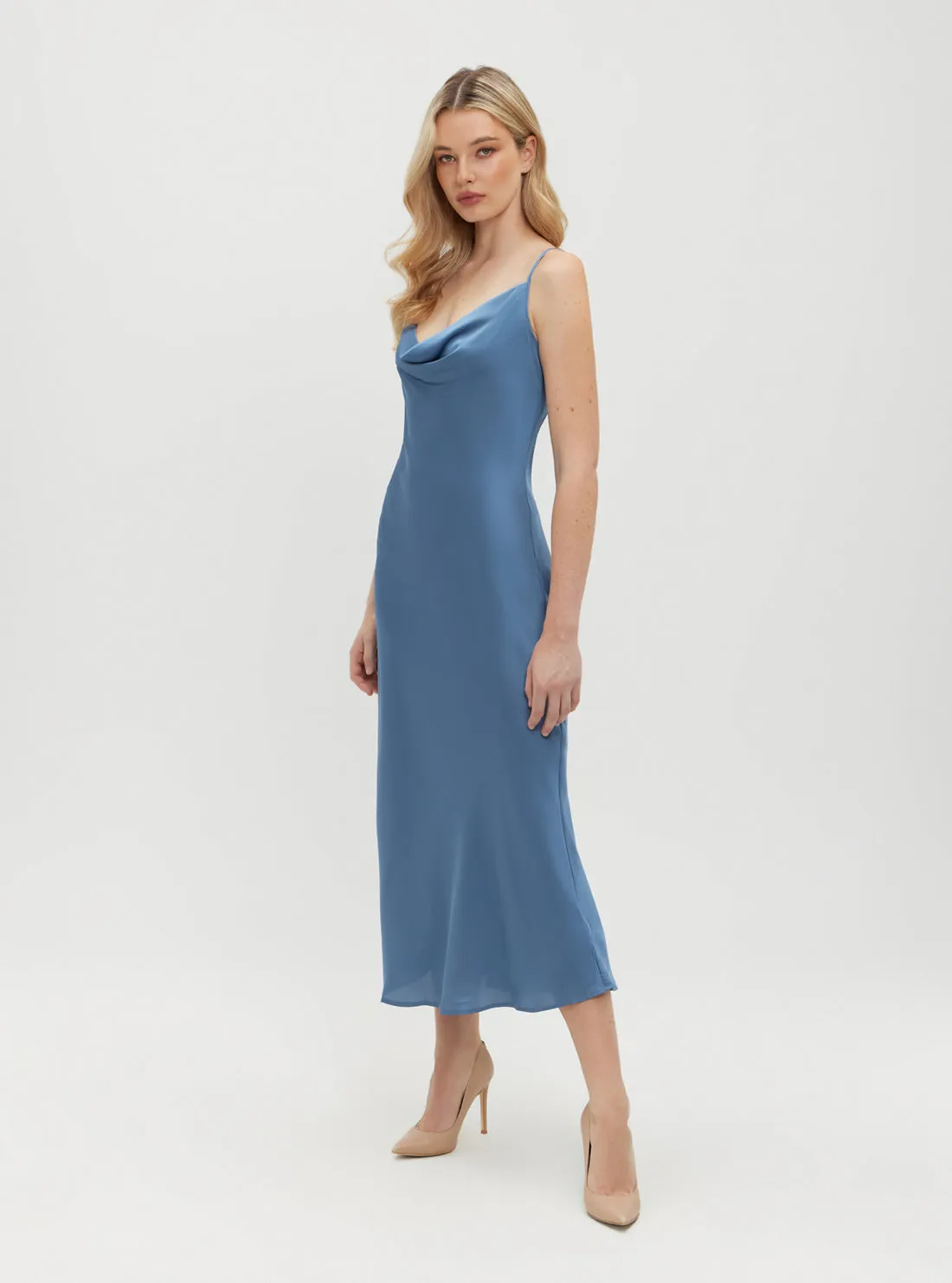 Eco Blue Floral Print Akilina Maxi Dress Guess