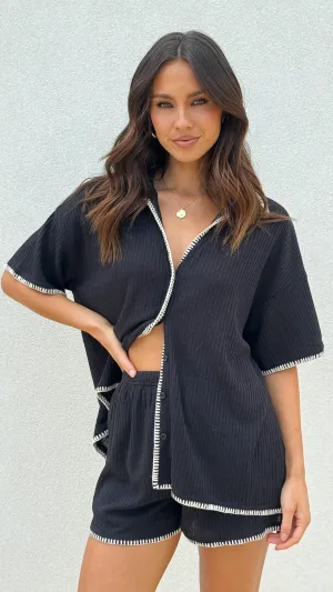 Eden Knit Top and Shorts Set - Black Billy J