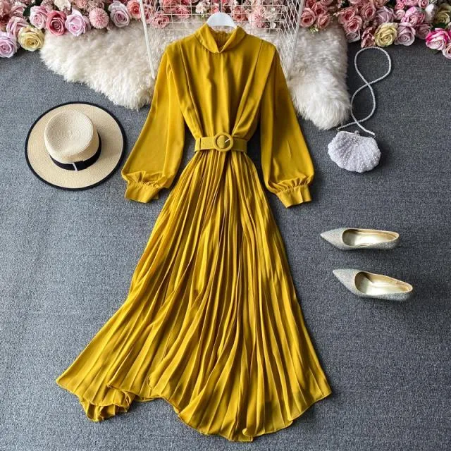 Elegant Lantern Sleeve Dress Anna Kay Co