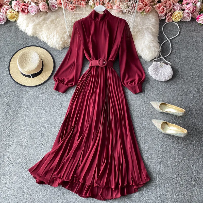 Elegant Lantern Sleeve Dress Anna Kay Co