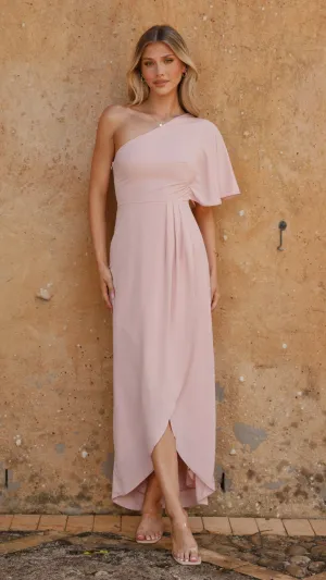 Emma One Sleeve Maxi Dress - Dusty Pink Billy J