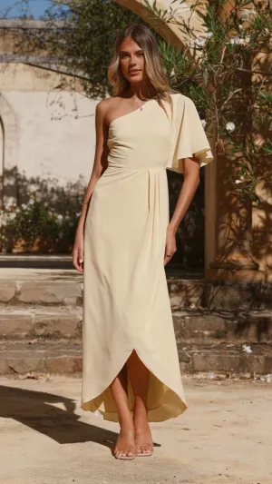 Emma One Sleeve Maxi Dress - Yellow Billy J