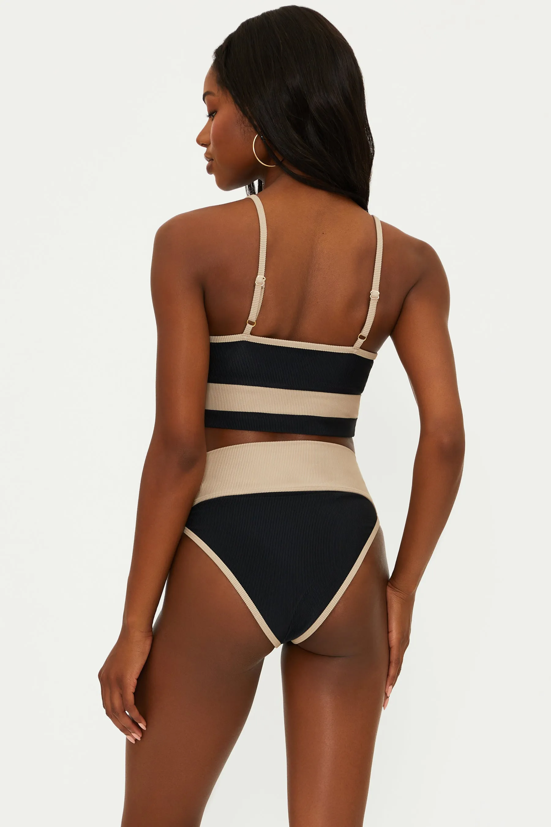 Eva Top Black Tan Colorblock Beach Riot