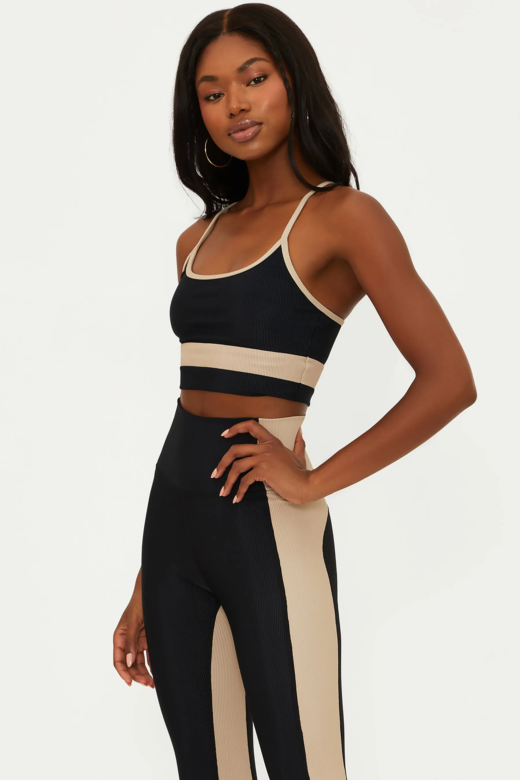Eva Top Black Tan Colorblock Beach Riot