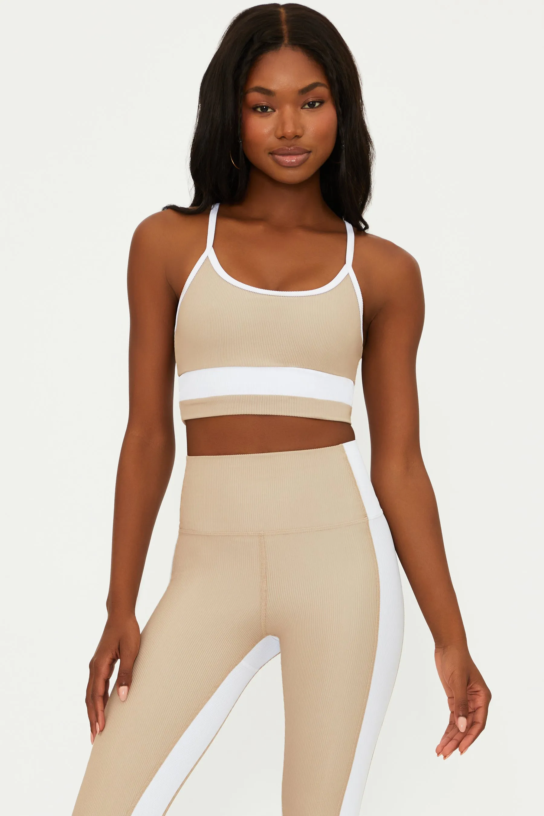 Eva Top Tan White Colorblock Beach Riot