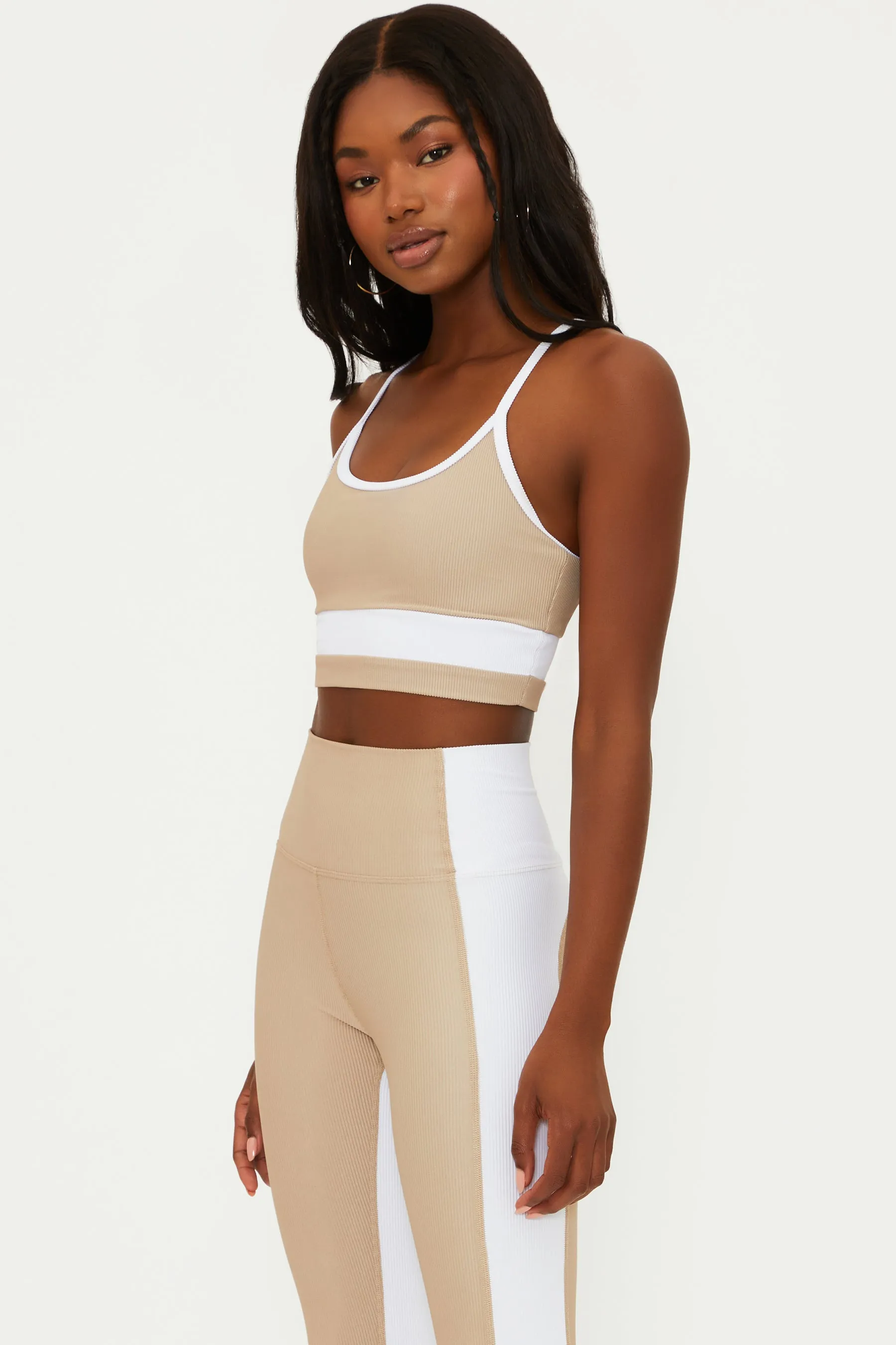 Eva Top Tan White Colorblock Beach Riot